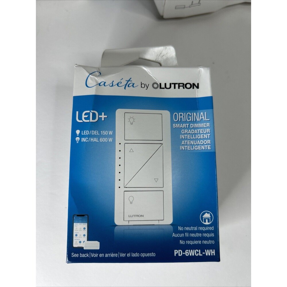 Lutron Bundle PD-6WCL-WH Wireless In-Wall Smart Dimmer /Switch/Bracket/Bridge